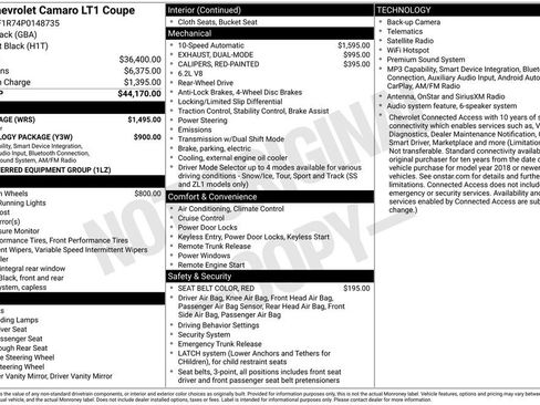 Used 2023 Chevrolet Camaro LT w/ RS Package RWD image 3