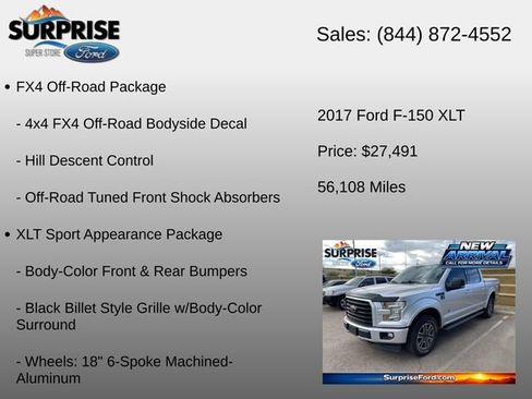 Used 2017 Ford F150 XLT w/ Equipment Group 302A Luxury AWD/4WD image 16