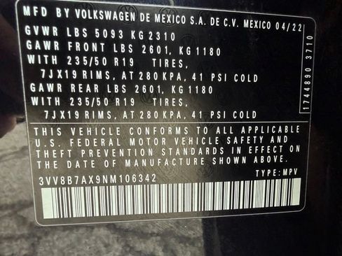 Used 2022 Volkswagen Tiguan SE R-Line AWD/4WD image 48
