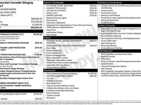 Certified 2024 Chevrolet Corvette Stingray Premium Cpe w/ Z51 Performance Package RWD image 38