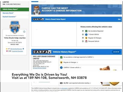 Used 2022 Jeep Grand Cherokee Limited w/ MOPAR Finishing Package