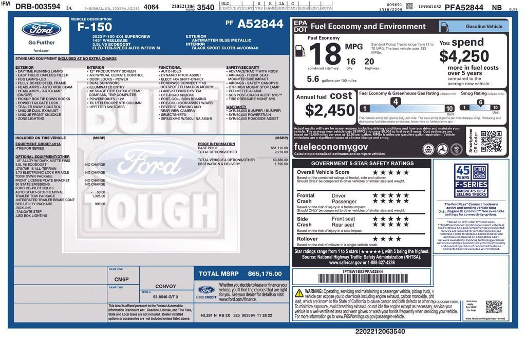 Used 2023 Ford F150 Tremor w/ Trailer Tow Package AWD/4WD image 10