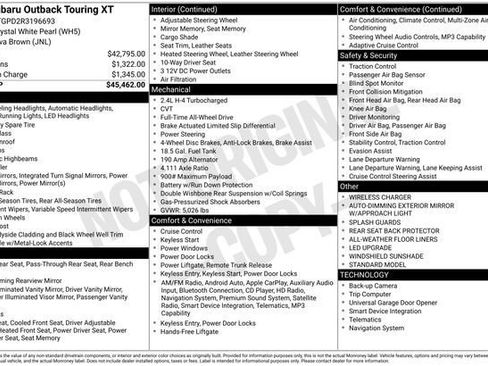 Certified 2024 Subaru Outback Touring XT AWD/4WD image 35
