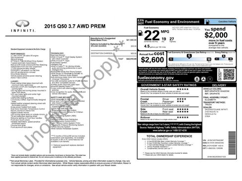 Used 2015 INFINITI Q50 Premium image 4
