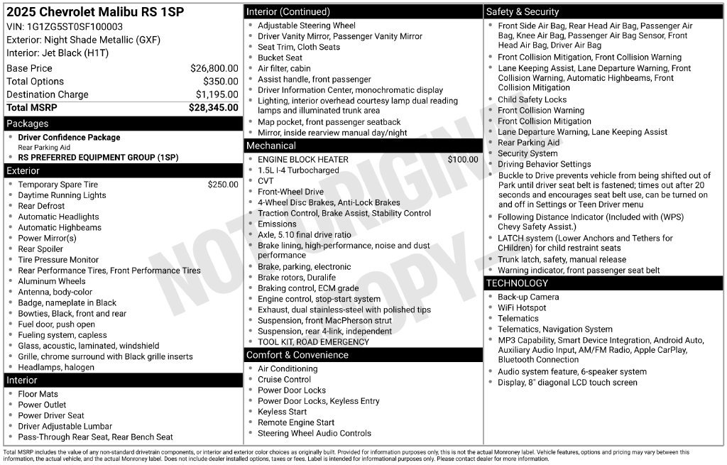 Used 2025 Chevrolet Malibu RS FWD image 3