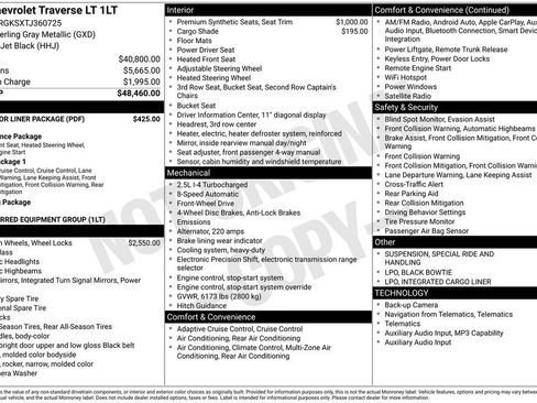 Used 2026 Chevrolet Traverse LT w/ LPO, Floor Liner Package FWD image 5