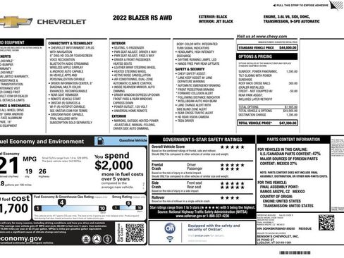 Used 2022 Chevrolet Blazer RS image 6