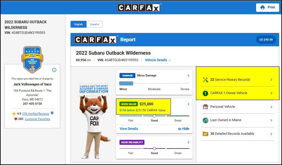 Used 2022 Subaru Outback Wilderness AWD/4WD image 12