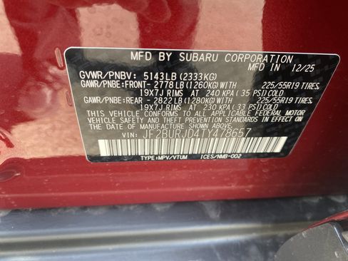 New 2026 Subaru Outback Touring XT image 31