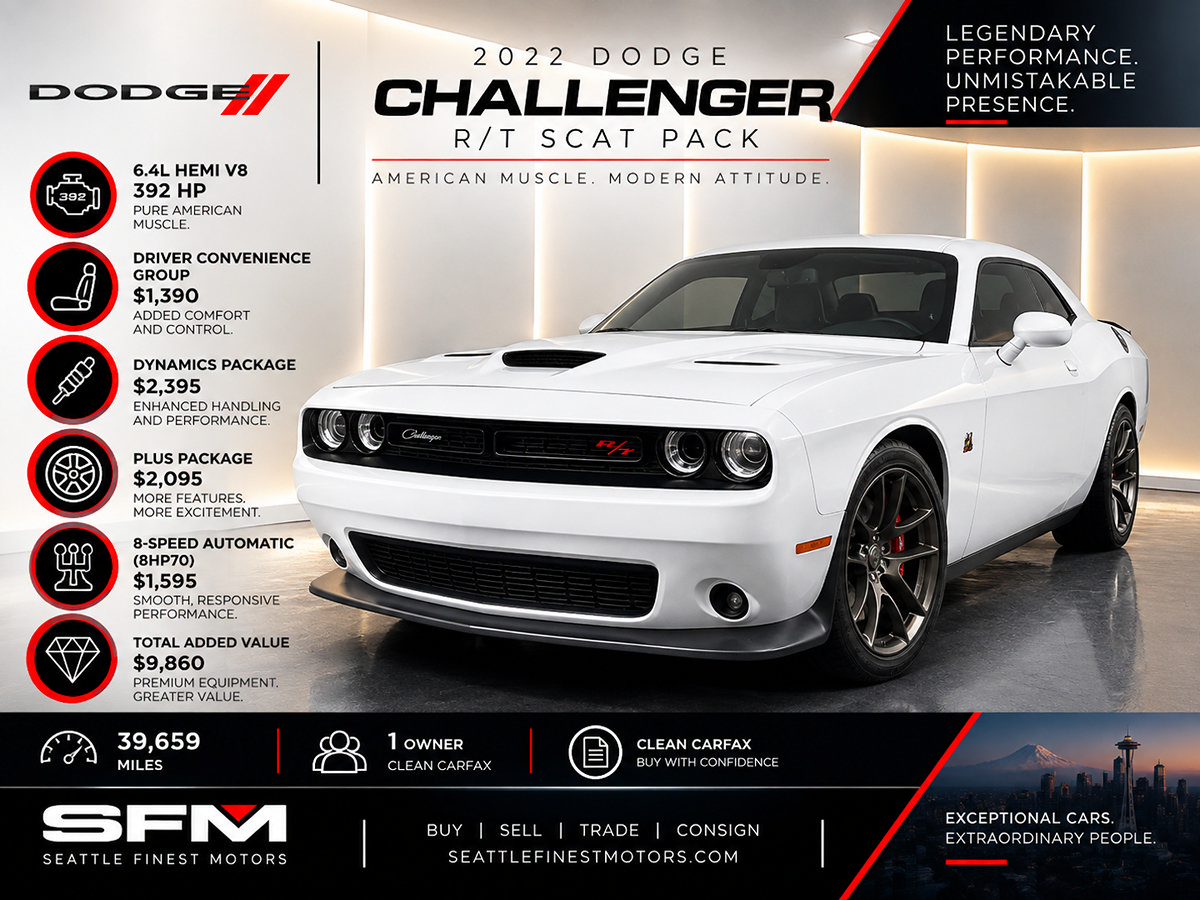 Used 2022 Dodge Challenger R/T Scat Pack w/ Dynamics Package RWD image 1