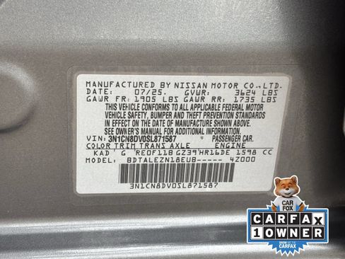Used 2025 Nissan Versa S w/ Trunk Package FWD image 34