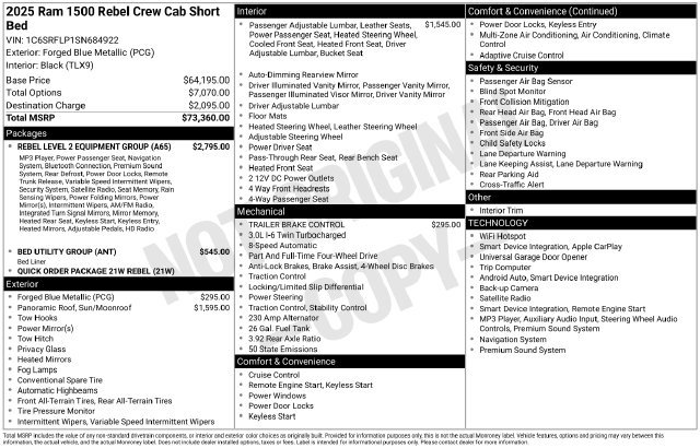 Used 2025 RAM 1500 Rebel w/ Rebel Level 2 Equipment Group AWD/4WD image 15