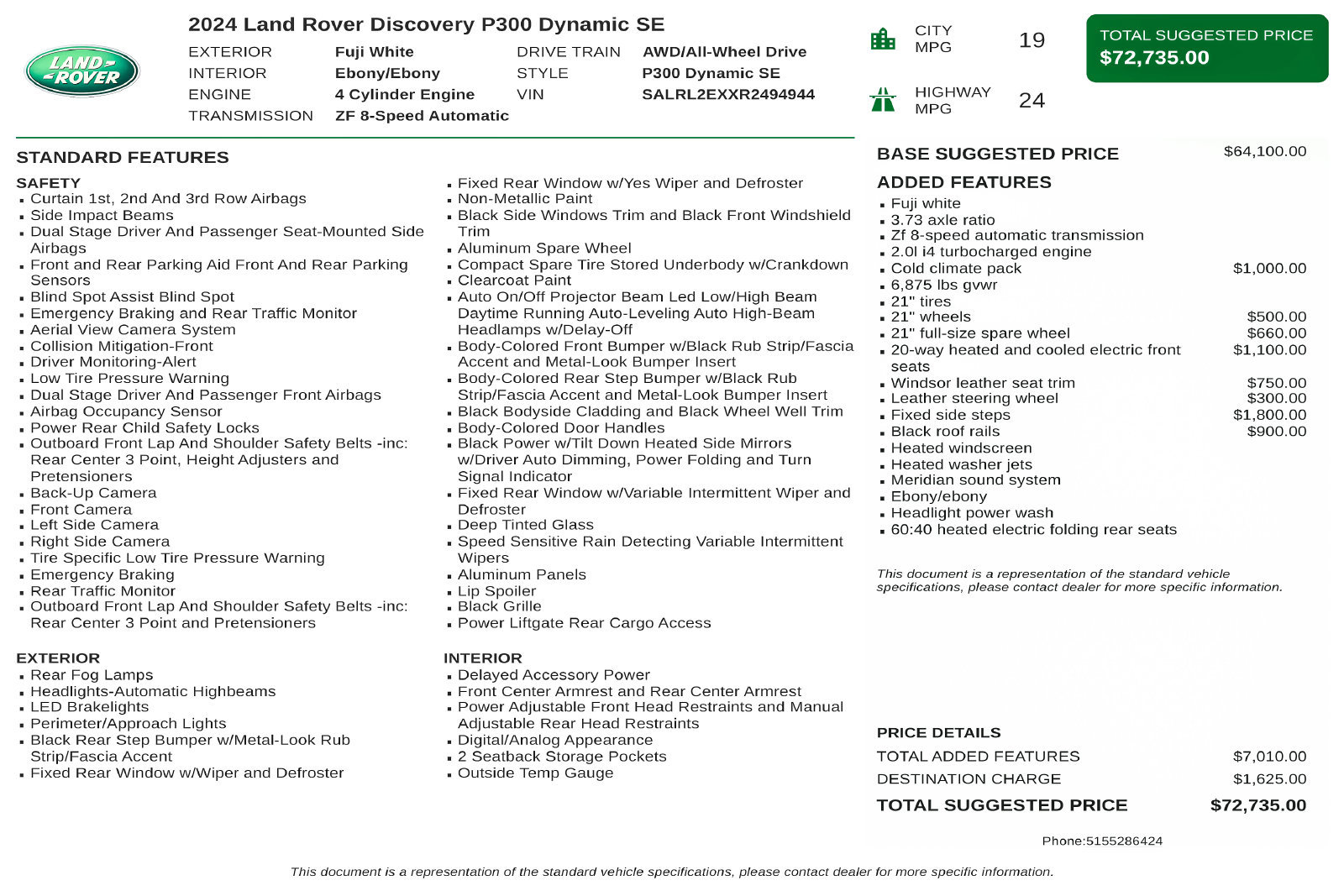 Used 2024 Land Rover Discovery Dynamic SE AWD/4WD image 3