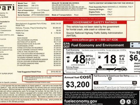 Certified 2025 Ferrari 296 GTS RWD image 2