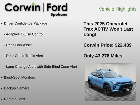 Used 2025 Chevrolet Trax ACTIV w/ Driver Confidence Package FWD image 6