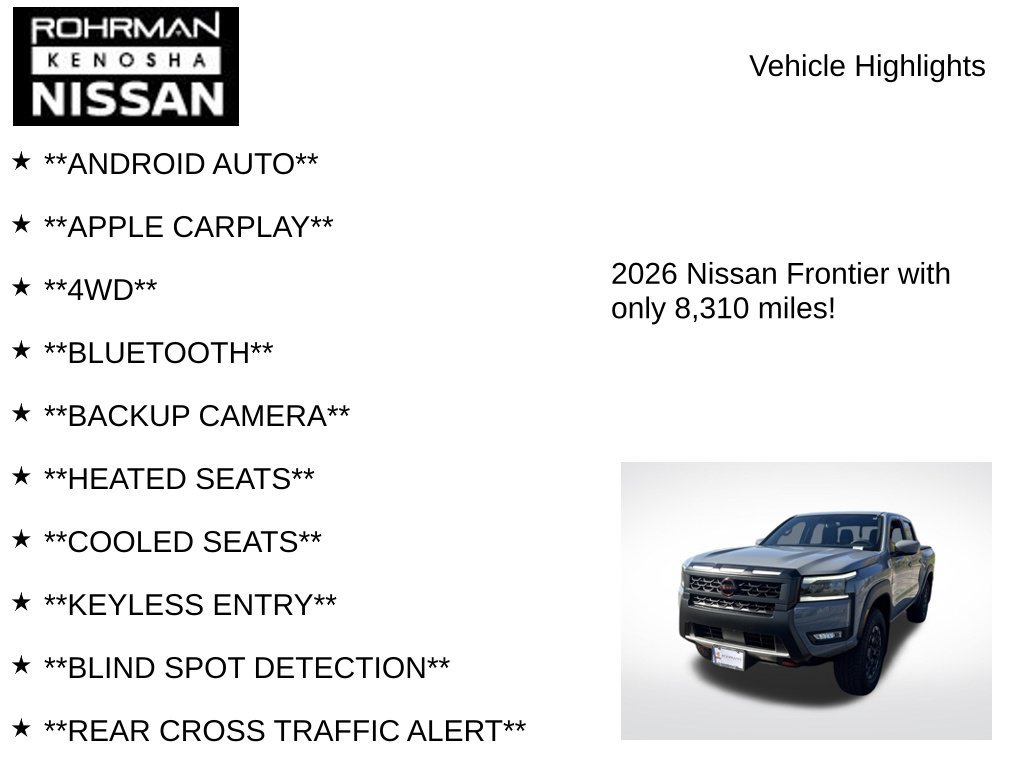 Used 2026 Nissan Frontier PRO-4X w/ Tow Package AWD/4WD image 8