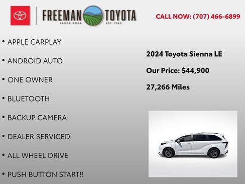 Used 2024 Toyota Sienna LE AWD/4WD image 5