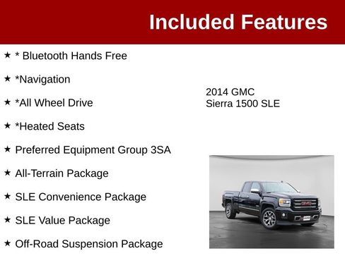 Used 2014 GMC Sierra 1500 SLE w/ All-Terrain Package AWD/4WD image 3