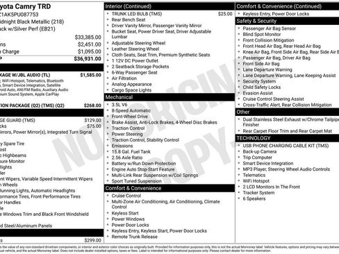 Used 2023 Toyota Camry TRD w/ TRD Package w/JBL Audio FWD image 10