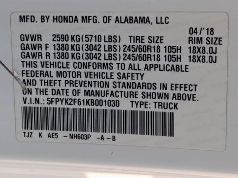 Used 2019 Honda Ridgeline RTL-T image 34