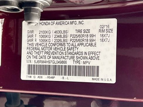 Used 2016 Honda CR-V Touring image 33