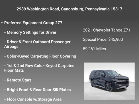 Certified 2021 Chevrolet Tahoe Z71 w/ Z71 Off-Road Package image 5