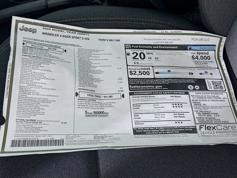 New 2026 Jeep Wrangler Unlimited Sport AWD/4WD image 19