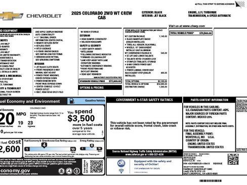 Certified 2025 Chevrolet Colorado W/T w/ WT Custom Package image 4