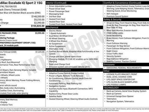 New 2025 Cadillac Escalade IQ Sport 2 w/ LPO, ONYX Package image 2