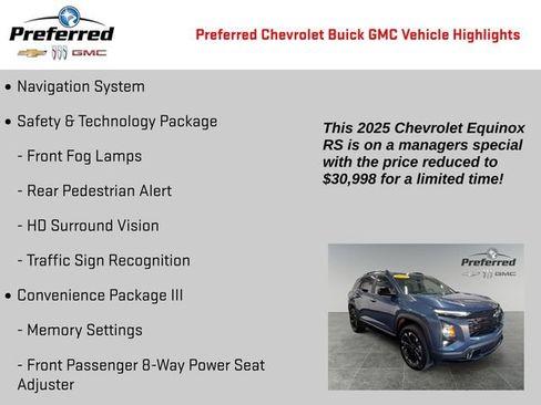 Used 2025 Chevrolet Equinox RS w/ Safety and Technology Package AWD/4WD image 2