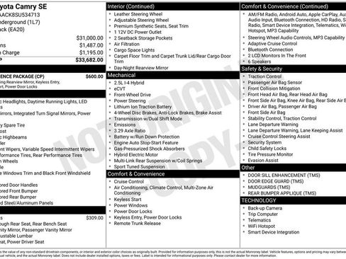 Used 2025 Toyota Camry SE w/ Convenience Package FWD image 6