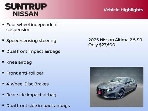 New 2025 Nissan Altima 2.5 SR w/ SR Premium Package image 16