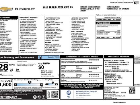 Used 2023 Chevrolet TrailBlazer RS AWD/4WD image 3