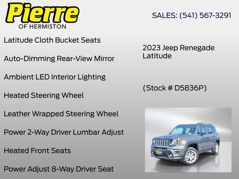 Used 2023 Jeep Renegade Latitude w/ Sun/Sound Group AWD/4WD image 24