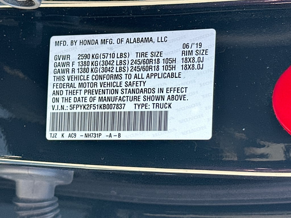 Used 2019 Honda Ridgeline RTL image 26