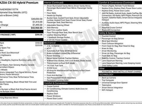 Certified 2025 MAZDA CX-50 2.5 Hybrid w/ Weather Package image 43