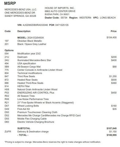 Certified 2024 Mercedes-Benz EQS 450+ SUV image 4