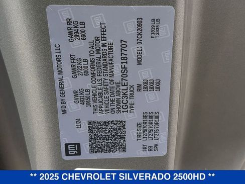 Used 2025 Chevrolet Silverado 2500 W/T w/ WT Convenience Package image 21