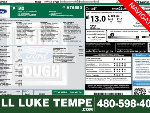 Used 2023 Ford F150 Lariat w/ Equipment Group 502A High AWD/4WD image 1