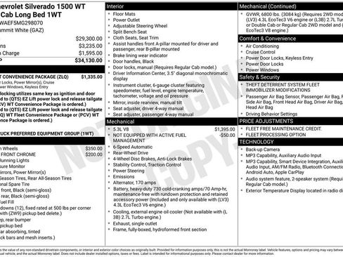 Certified 2021 Chevrolet Silverado 1500 W/T w/ WT Fleet Convenience Package RWD image 5