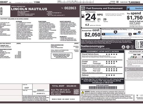 Used 2026 Lincoln Nautilus Premier AWD/4WD image 46