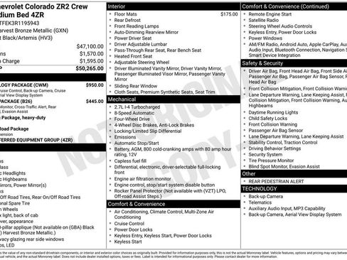 Used 2024 Chevrolet Colorado ZR2 w/ Technology Package AWD/4WD image 32