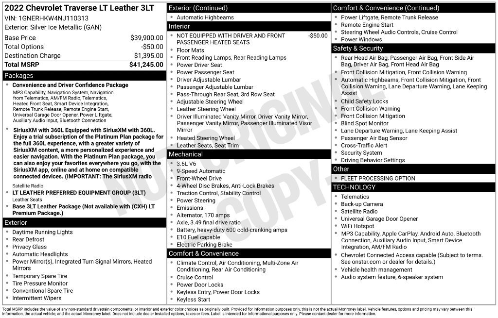 Certified 2022 Chevrolet Traverse LT FWD image 8