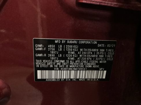 Certified 2021 Subaru Outback Limited image 16