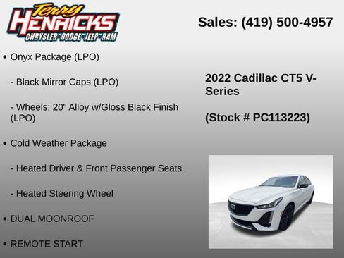 Used 2022 Cadillac CT5 V w/ LPO, ONYX Package AWD/4WD image 11