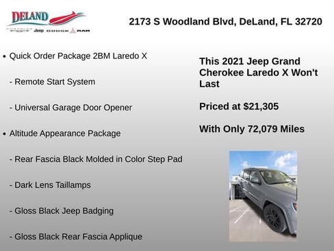 Used 2021 Jeep Grand Cherokee Laredo X RWD image 3