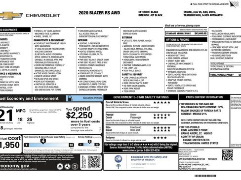 Used 2020 Chevrolet Blazer RS image 3