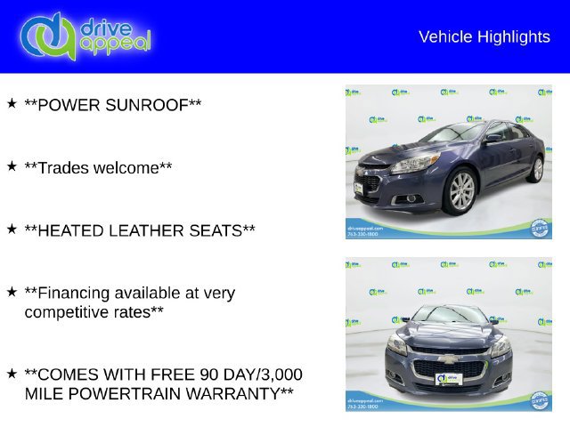 Used 2015 Chevrolet Malibu LT w/ Leather Package FWD image 12