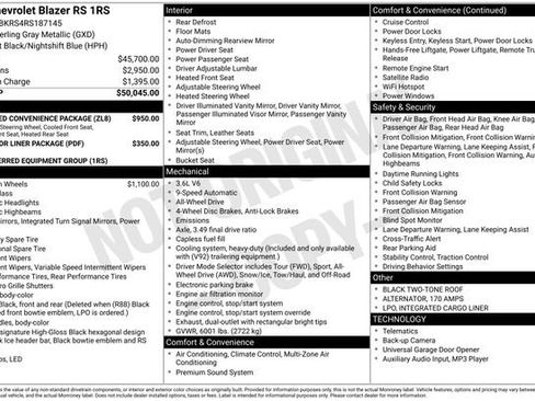 Certified 2024 Chevrolet Blazer RS w/ Enhanced Convenience Package image 27