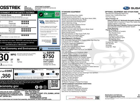 Used 2020 Subaru Crosstrek 2.0i Limited w/ Moonroof Package w/Navigation image 11